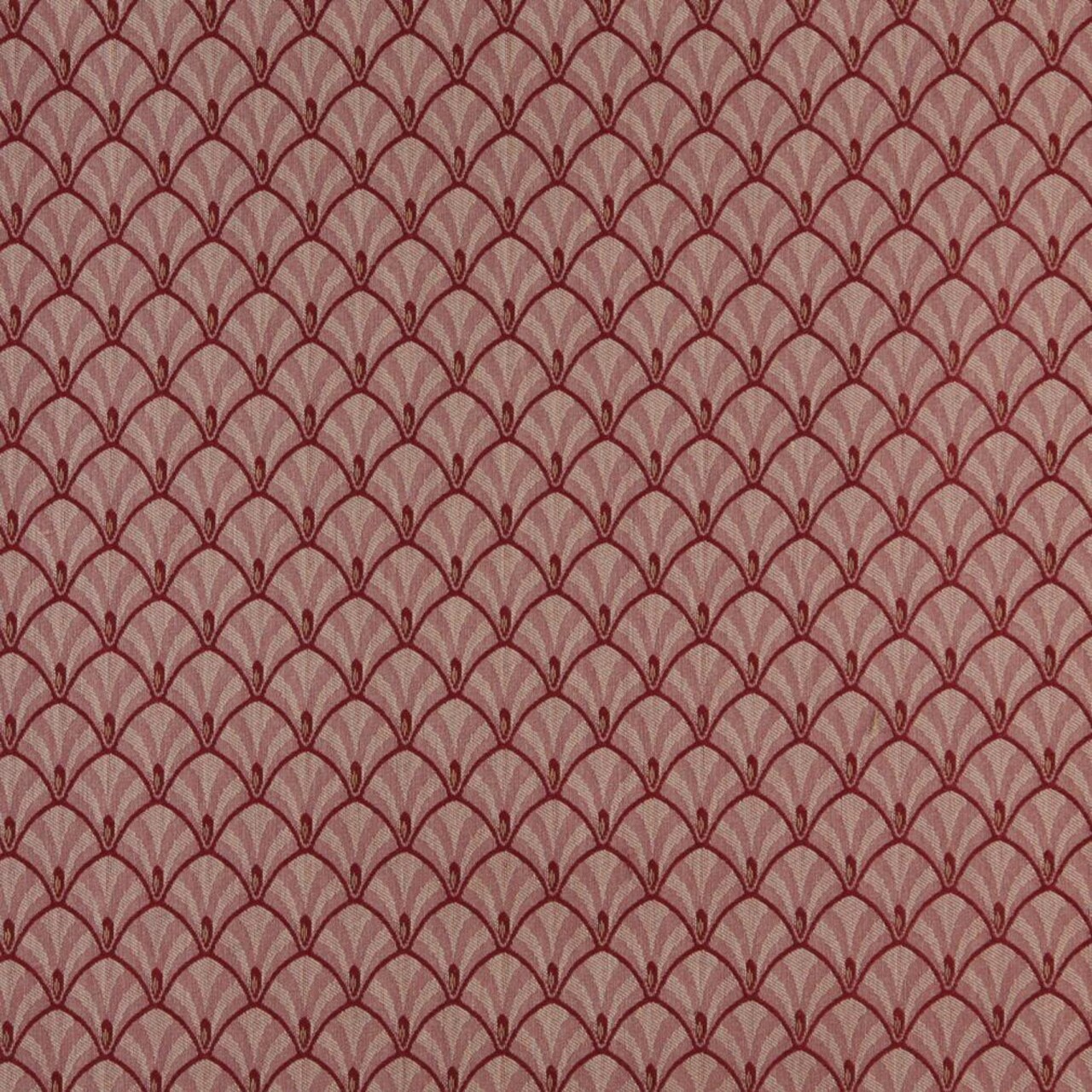 Port Fan - Red & Burgundy Abstract & Geometric Upholstery Fabric 54 Inches"